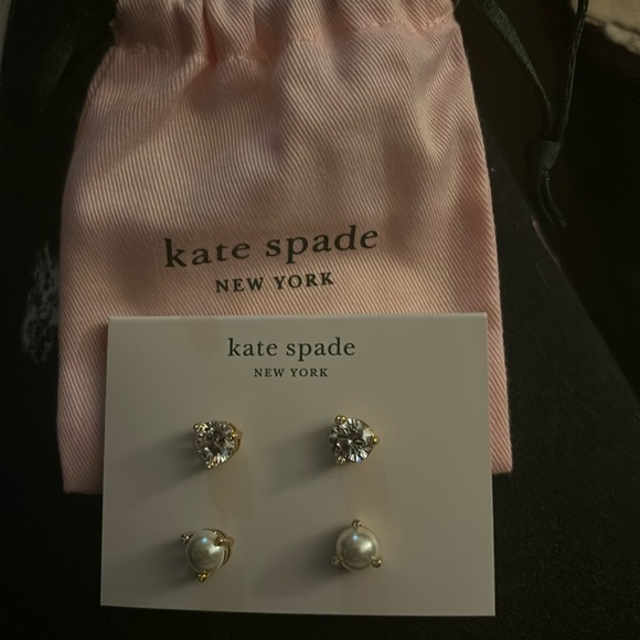 KATE SPADE NEW YORK Womens Rise And Shine Stud Earrings Set Of 2 Gold Tone NEW - Picture 6 of 7